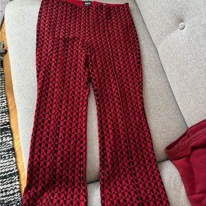 Maeve Red and Black Flare Heart Pants